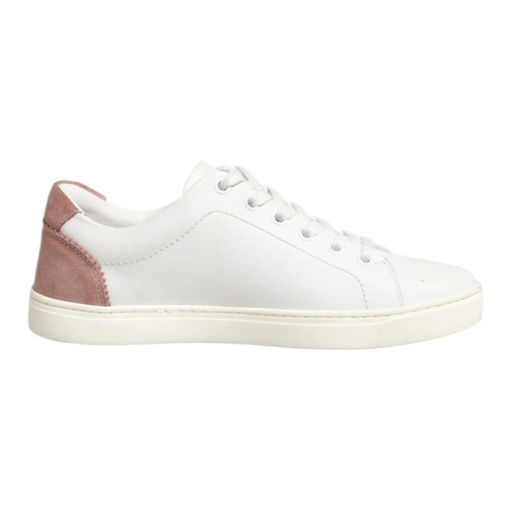 Dolce & Gabbana Witte Leren Lage Sneakers Dames Schoenen