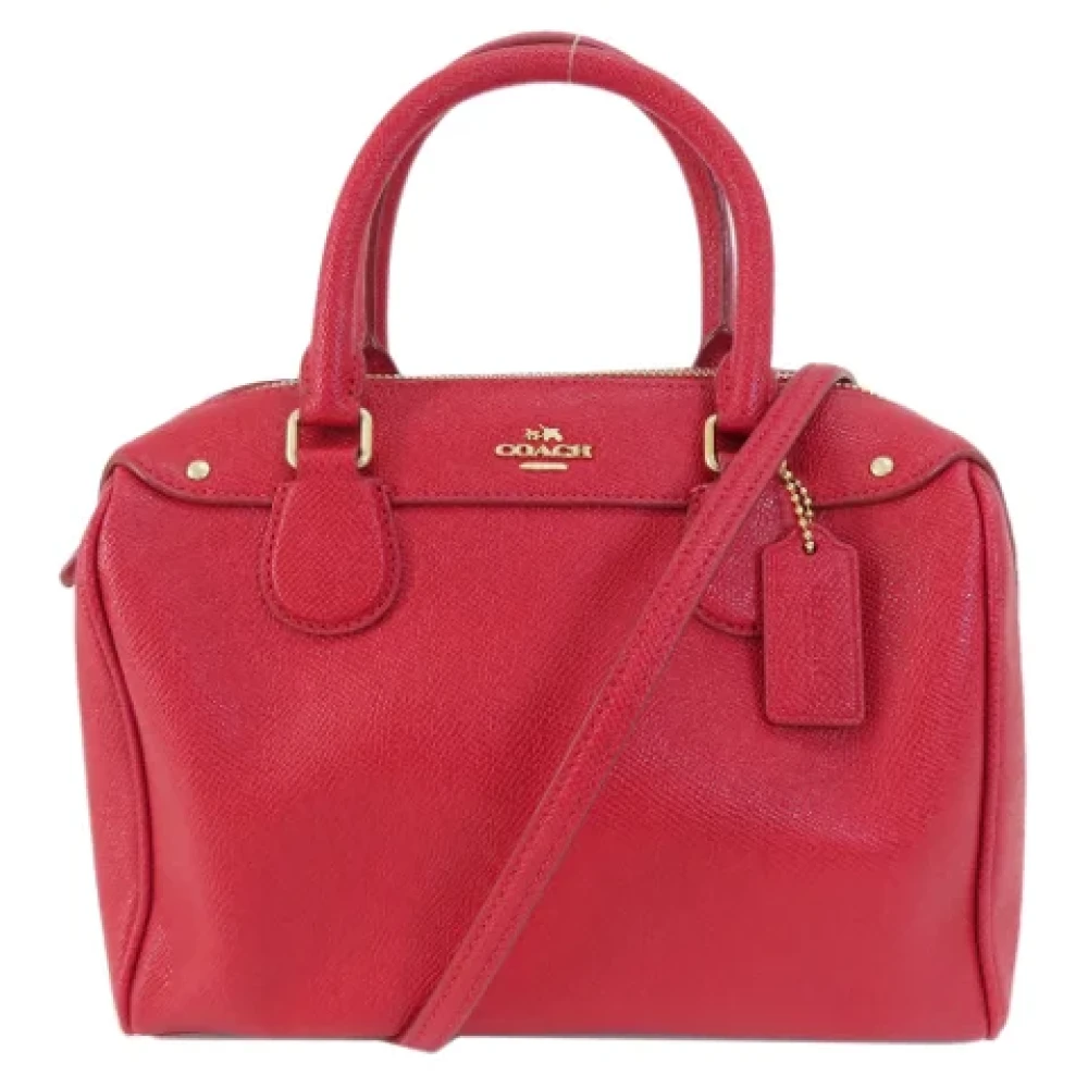 Coach Pre-owned Leather handbags Red Dames