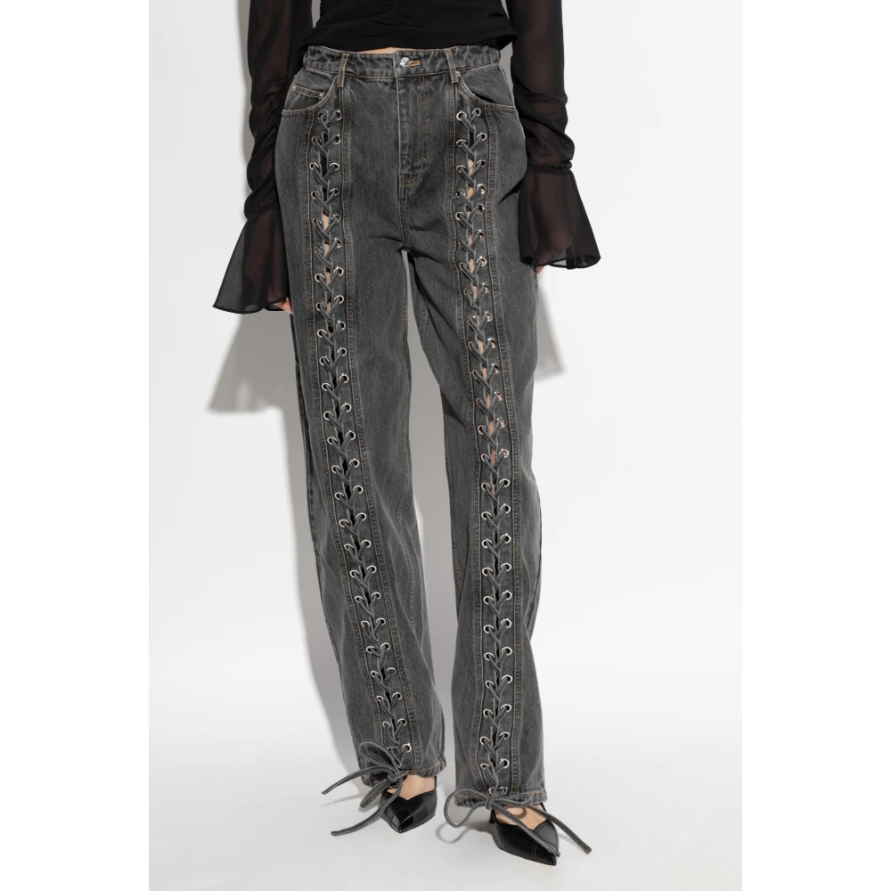 Rotate Birger Christensen Jeans met rechte pijpen Gray Dames