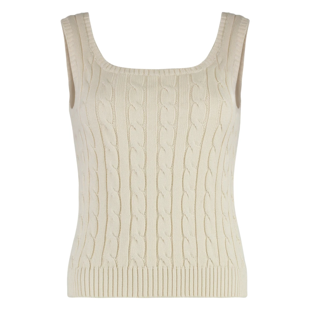 Ralph Lauren Donna Bianco Tank Top In Maglia