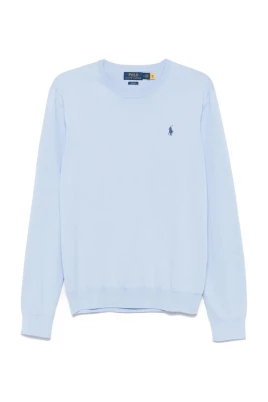 Rundhalsad tröja med broderad logotyp