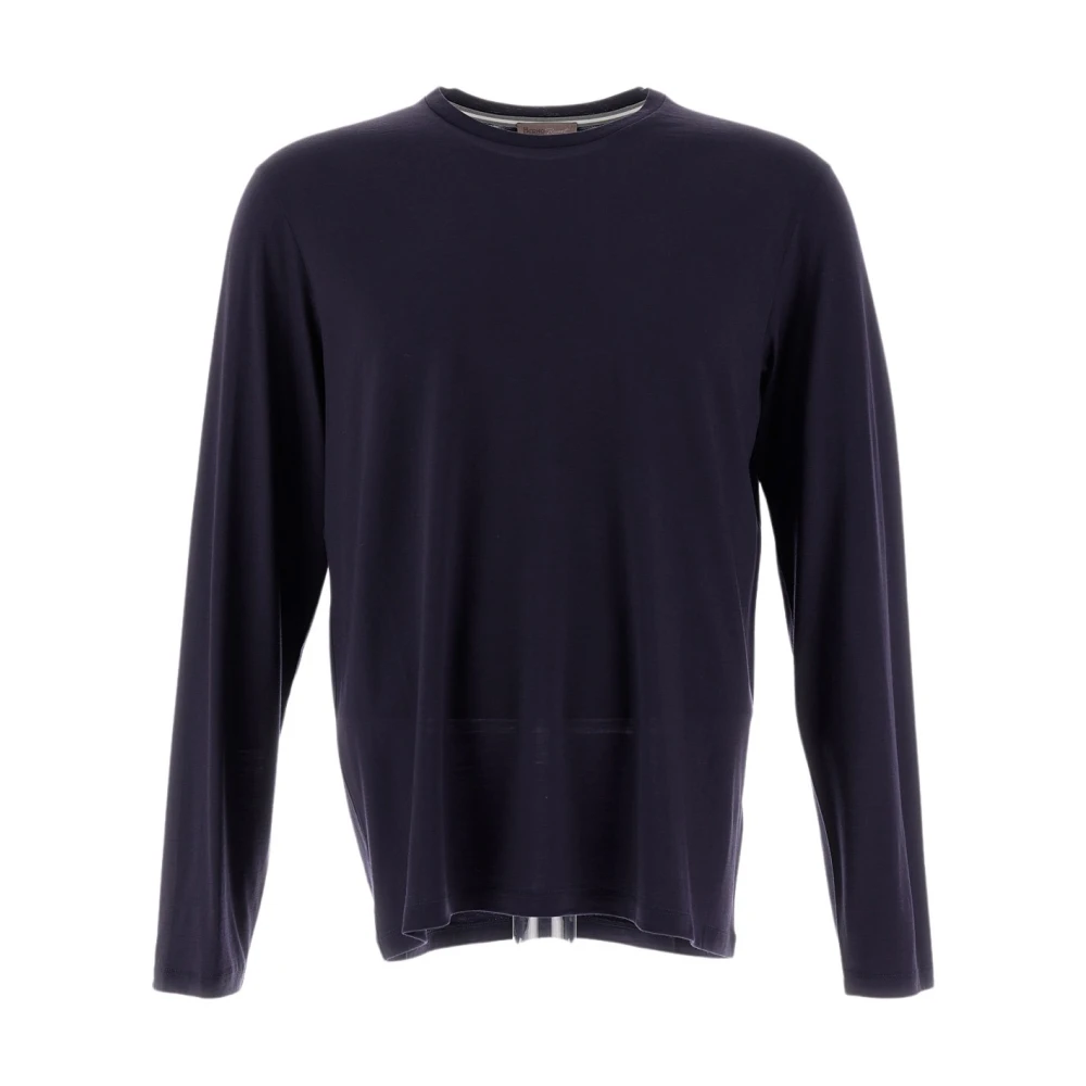 Herno Wollen Gebreide Trui met Lange Mouwen Blue Heren