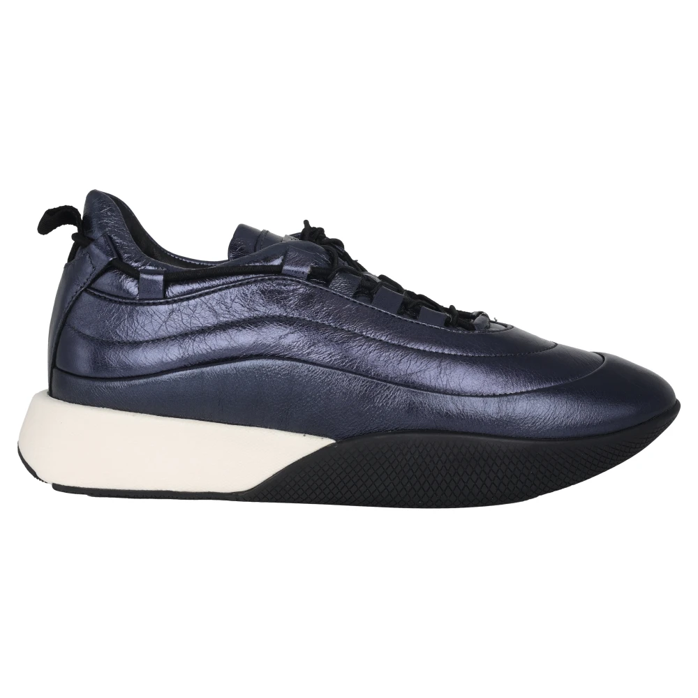 Högl Blauwe Metallic Leren Dames Sneaker Dames Schoenen