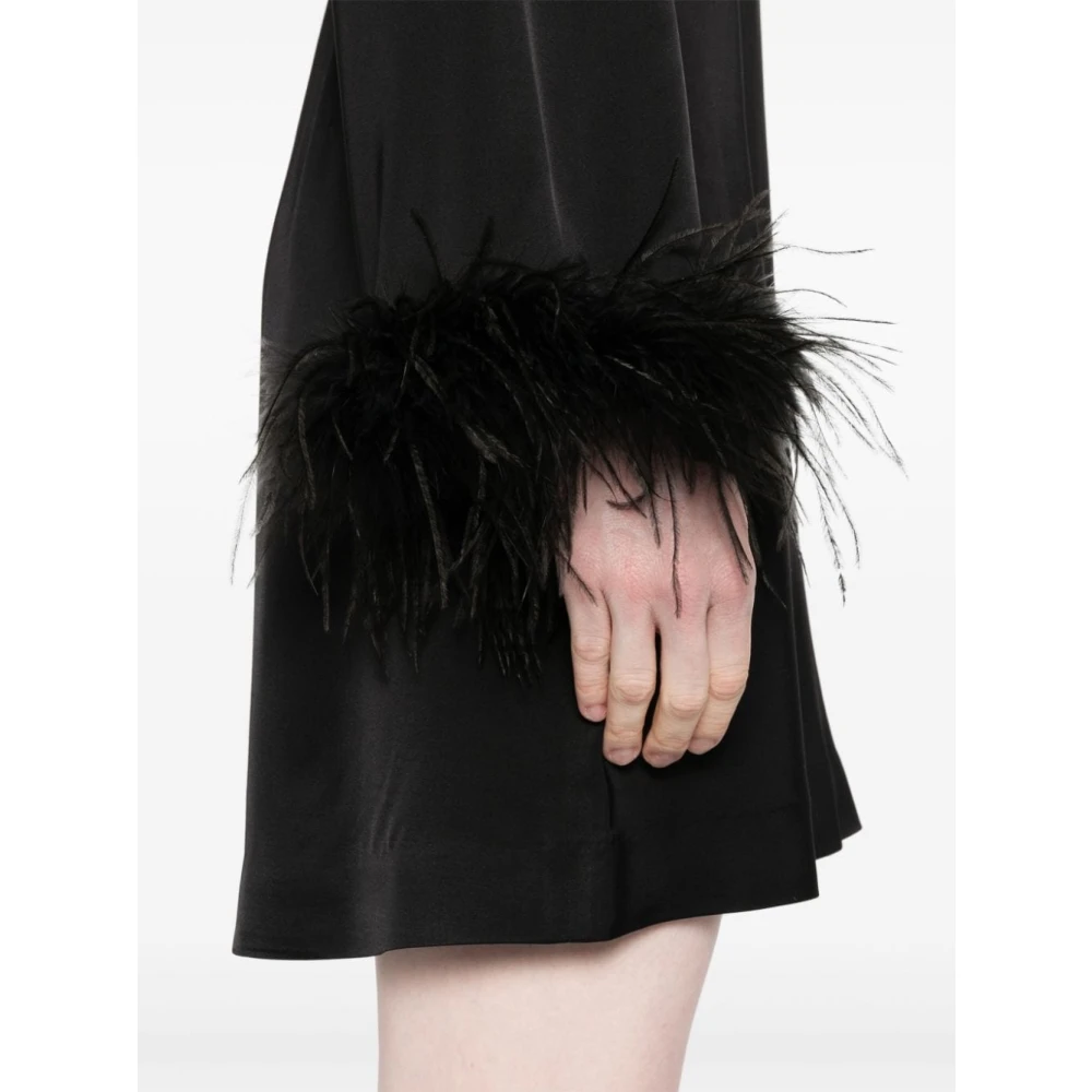 Twinset Zwarte Jurk met Verenafwerking Black Dames