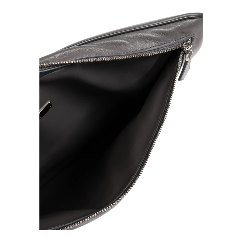 Dolce & Gabbana Leren aktetas Gray Heren