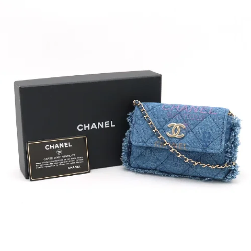 Chanel Vintage Pre-owned Denim crossbody-bags Blue Dames