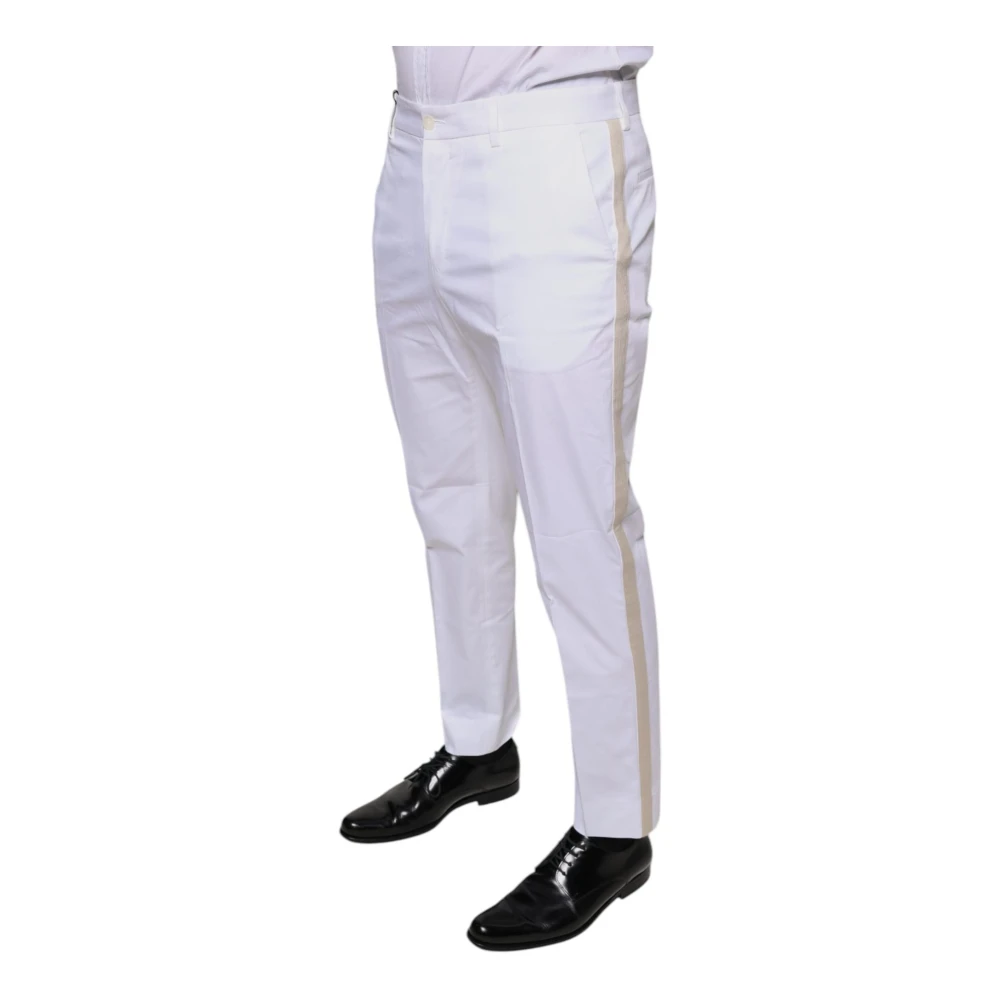 Dolce & Gabbana Witte Skinny Dress Pants met Rits White Heren