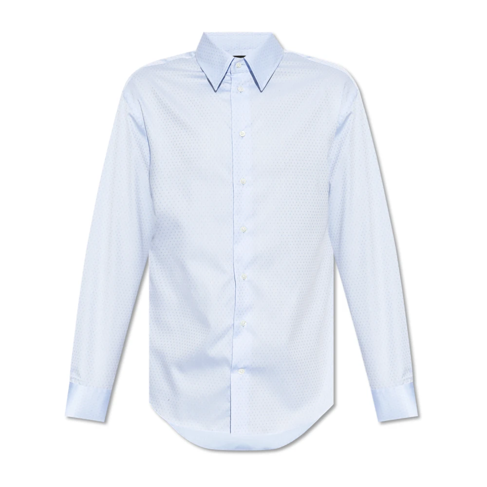Emporio Armani Katoenen shirt Blue Heren
