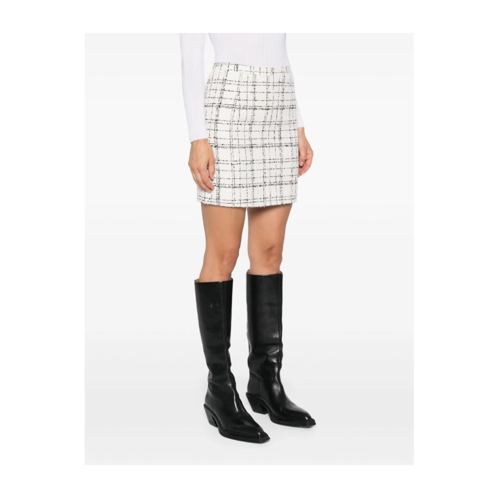 IRO Tweed Check Rok Beige Dames