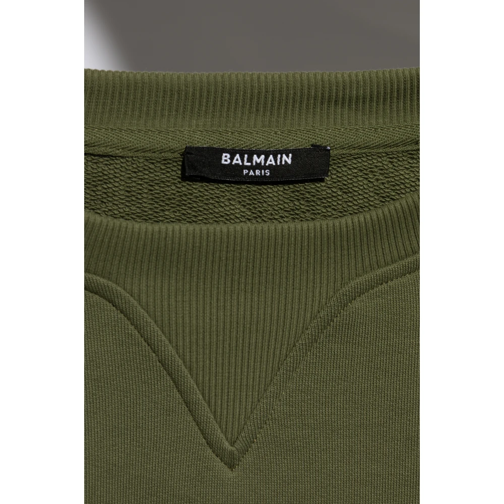 Balmain Sweatshirt met logo Green Heren