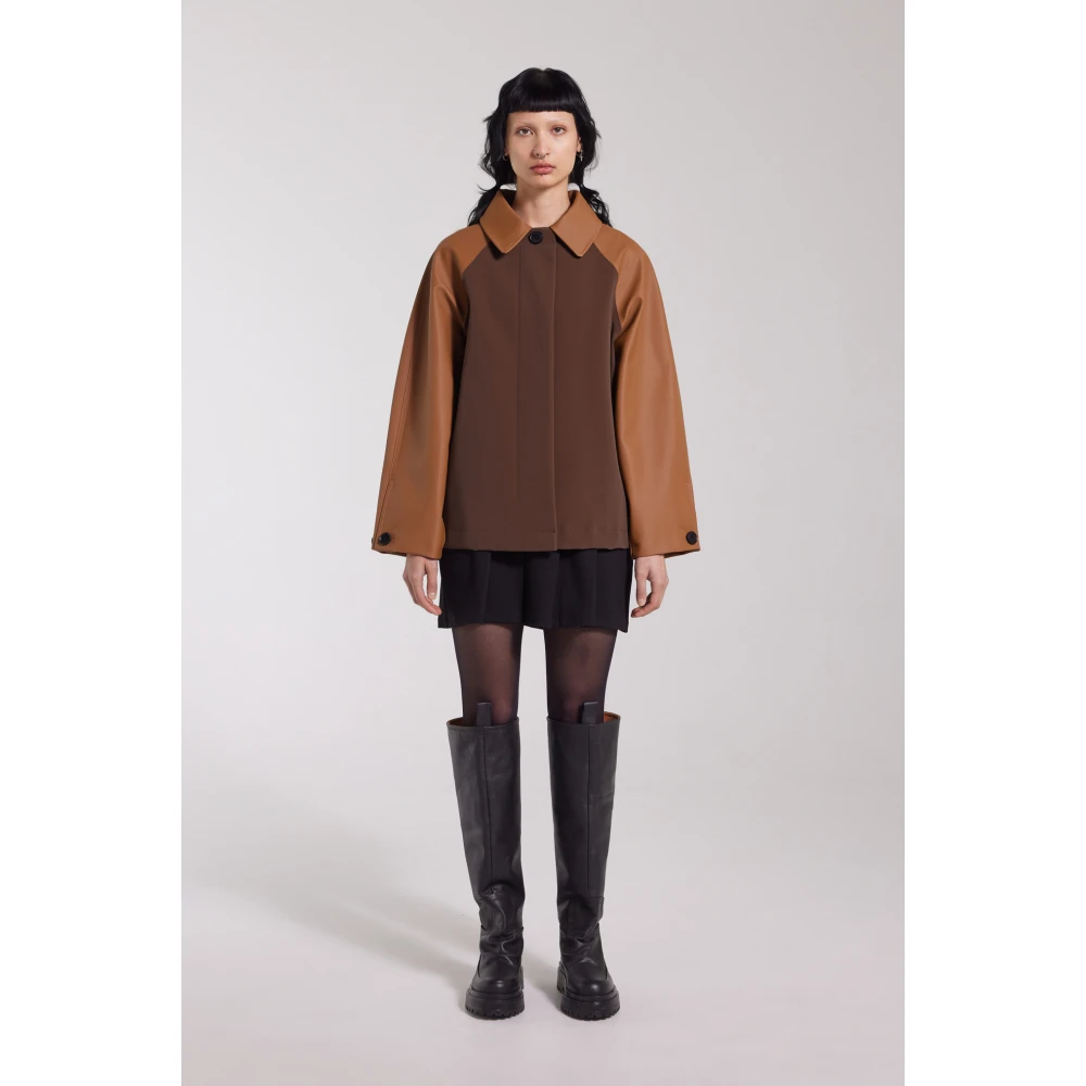 Stutterheim Waterdichte regenjas in varsity-stijl Brown Dames