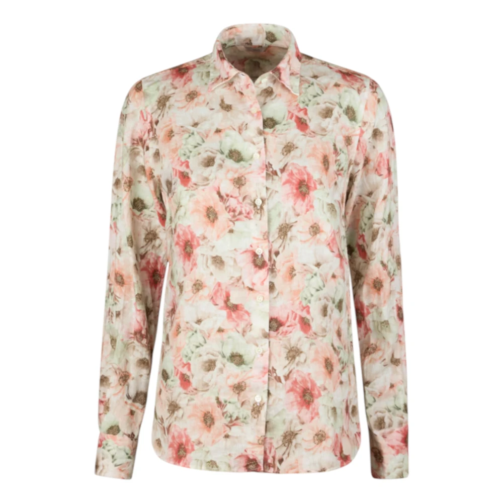Stenströms Women's Multicolor Shirts, Xl, Floral Linen Shirt