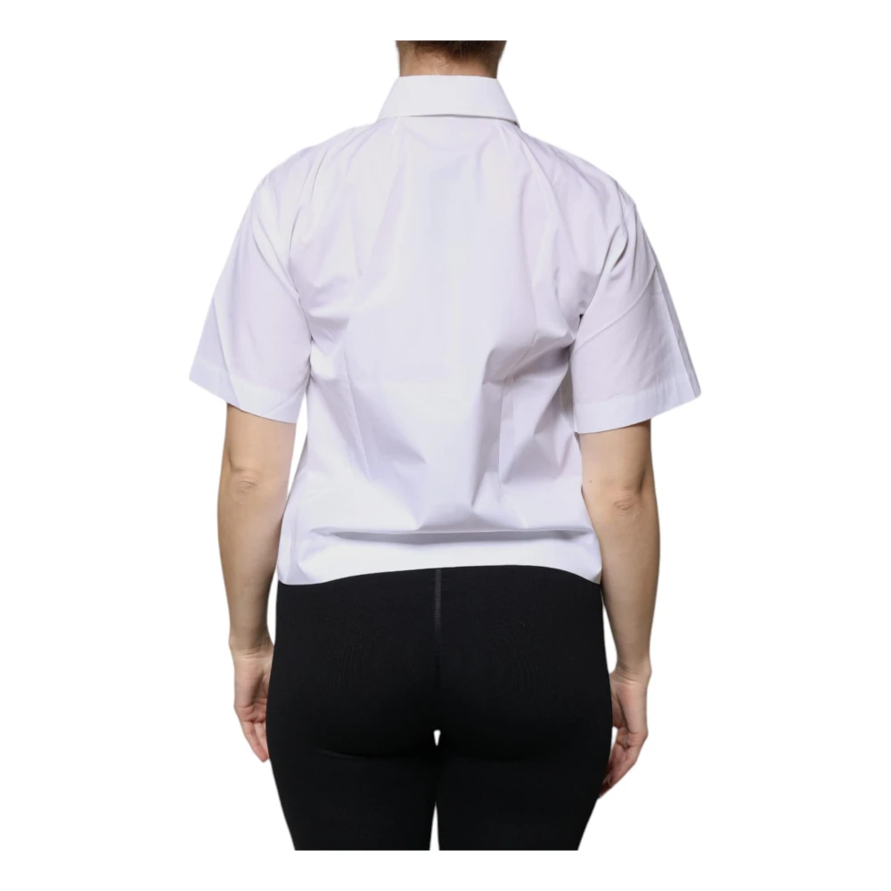 Dolce & Gabbana Witte Polo Shirt met Logo Details White Dames