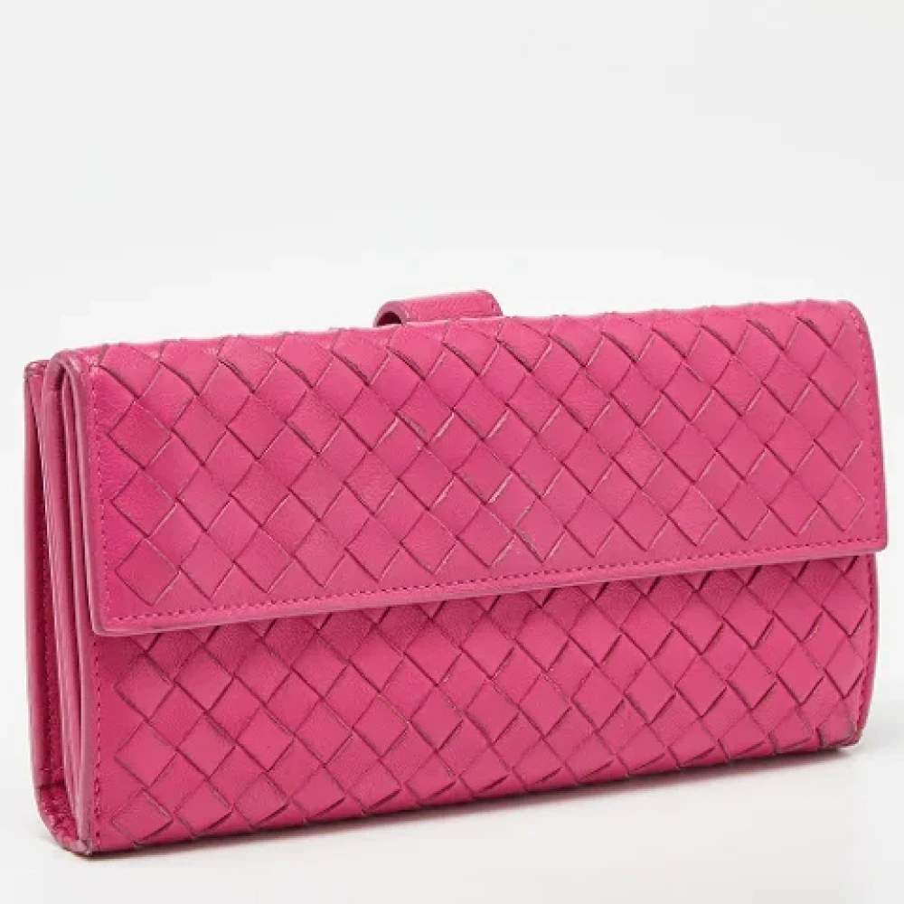 Bottega Veneta Vintage Pre-owned Leather wallets Pink Dames