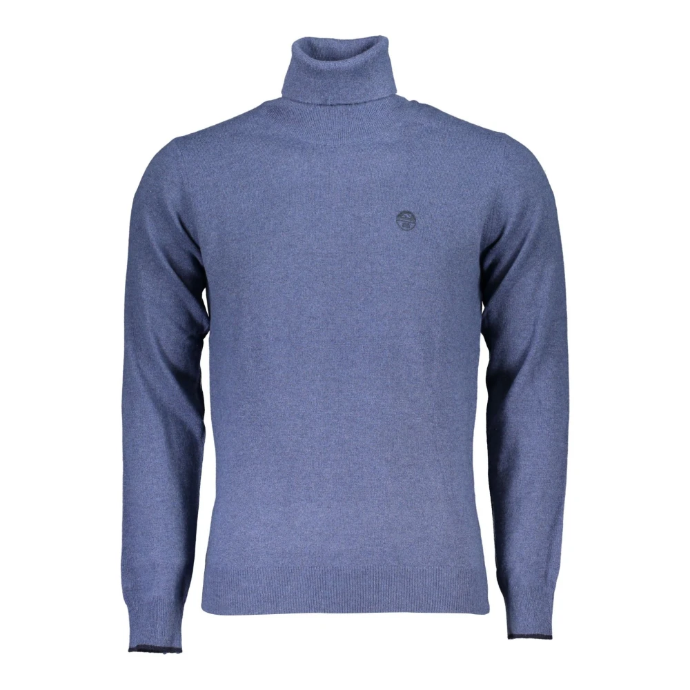 North Sails Men's Blue Long Sleeve Jumper With Embroidery - Turtlenecks - 2XL - Knitwear