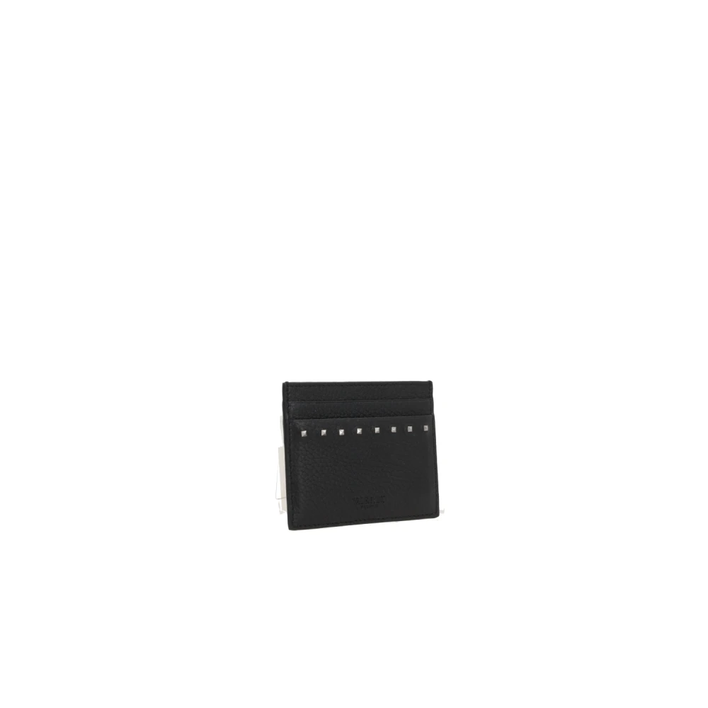 Valentino Garavani Zwarte leren creditcardhouder met studs Black Heren
