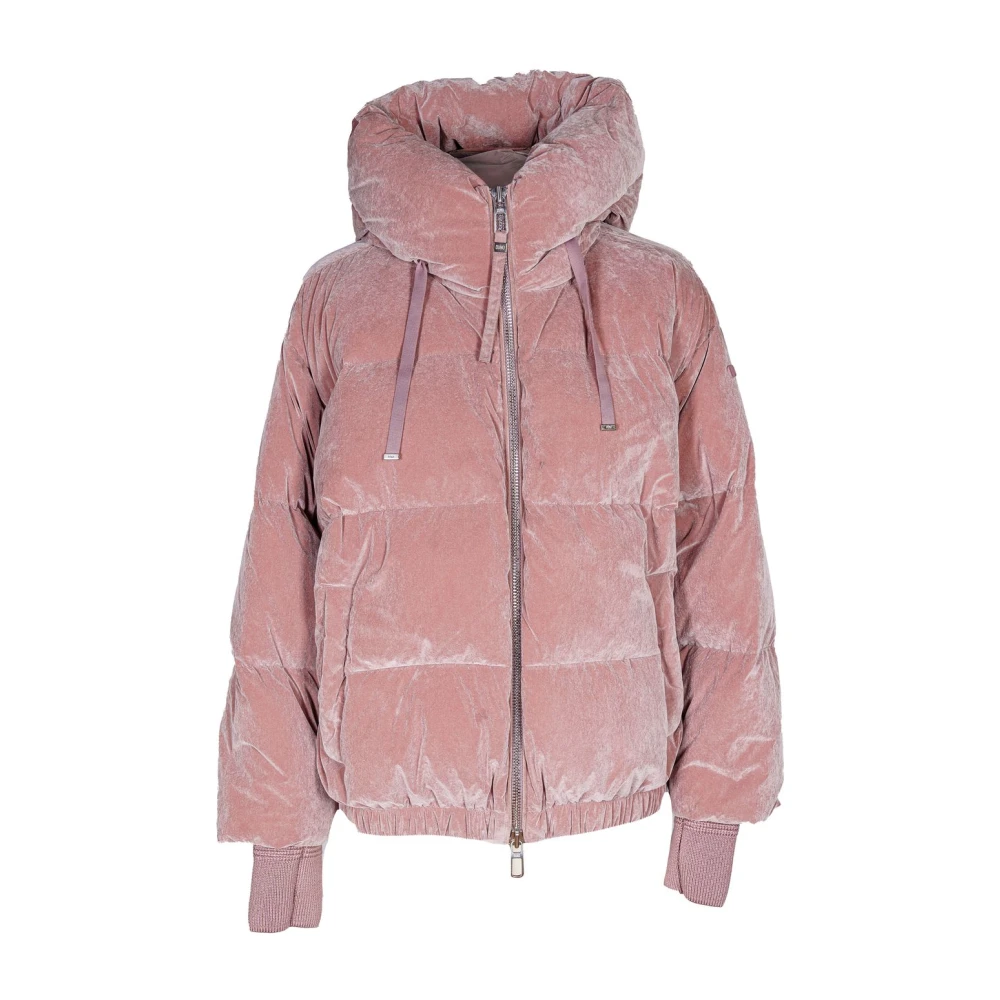 Duno Korte dames donsjack met capuchon Pink Dames