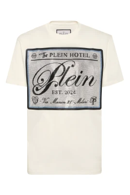 Rundhalsad T-shirt med applikation av stenar