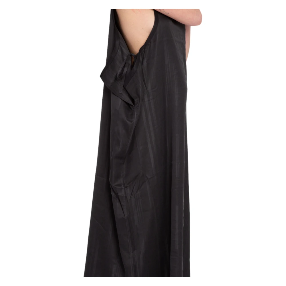 Y-3 Zwarte 3-Stripes Jurk Black Dames
