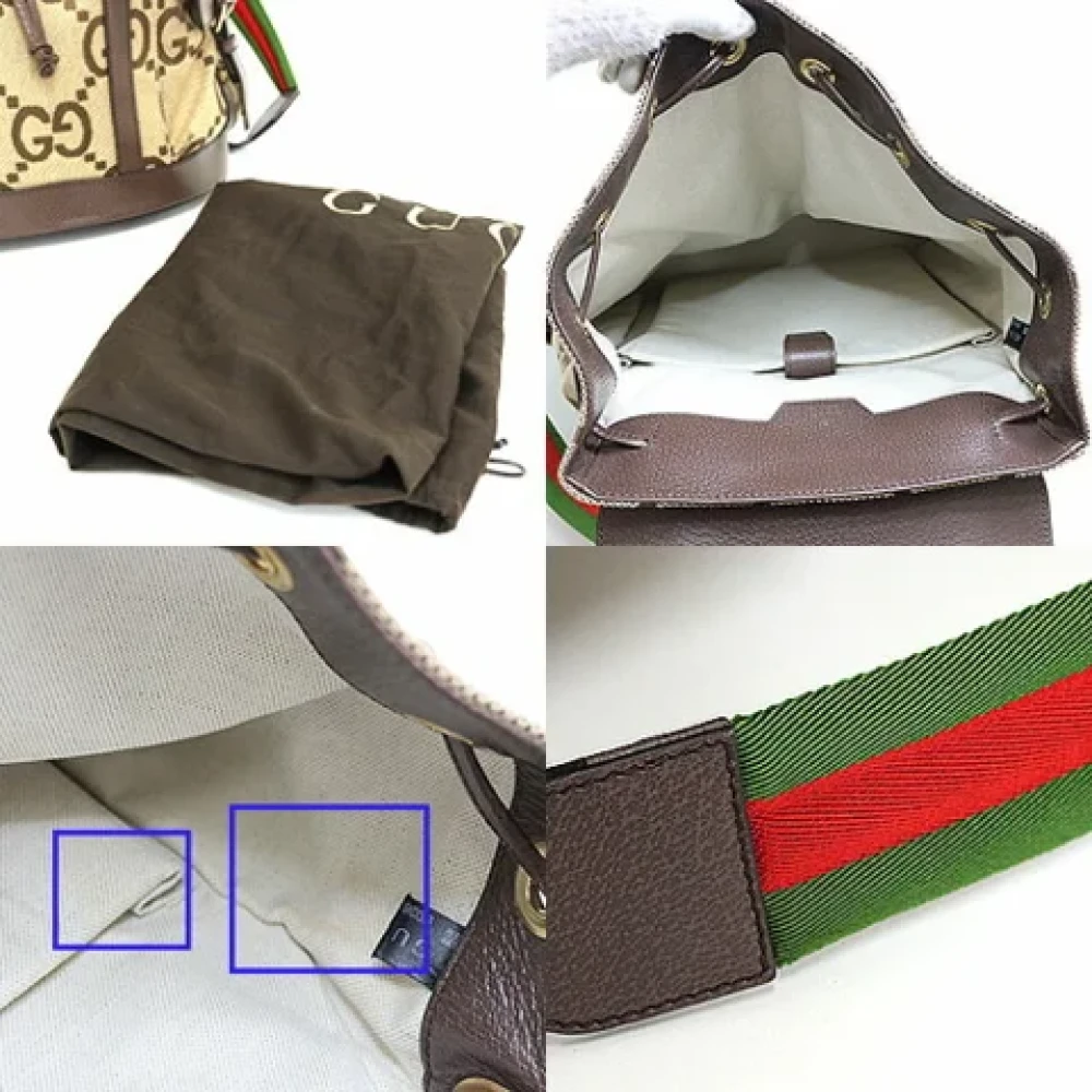 Gucci Vintage Pre-owned Canvas backpacks Beige Dames