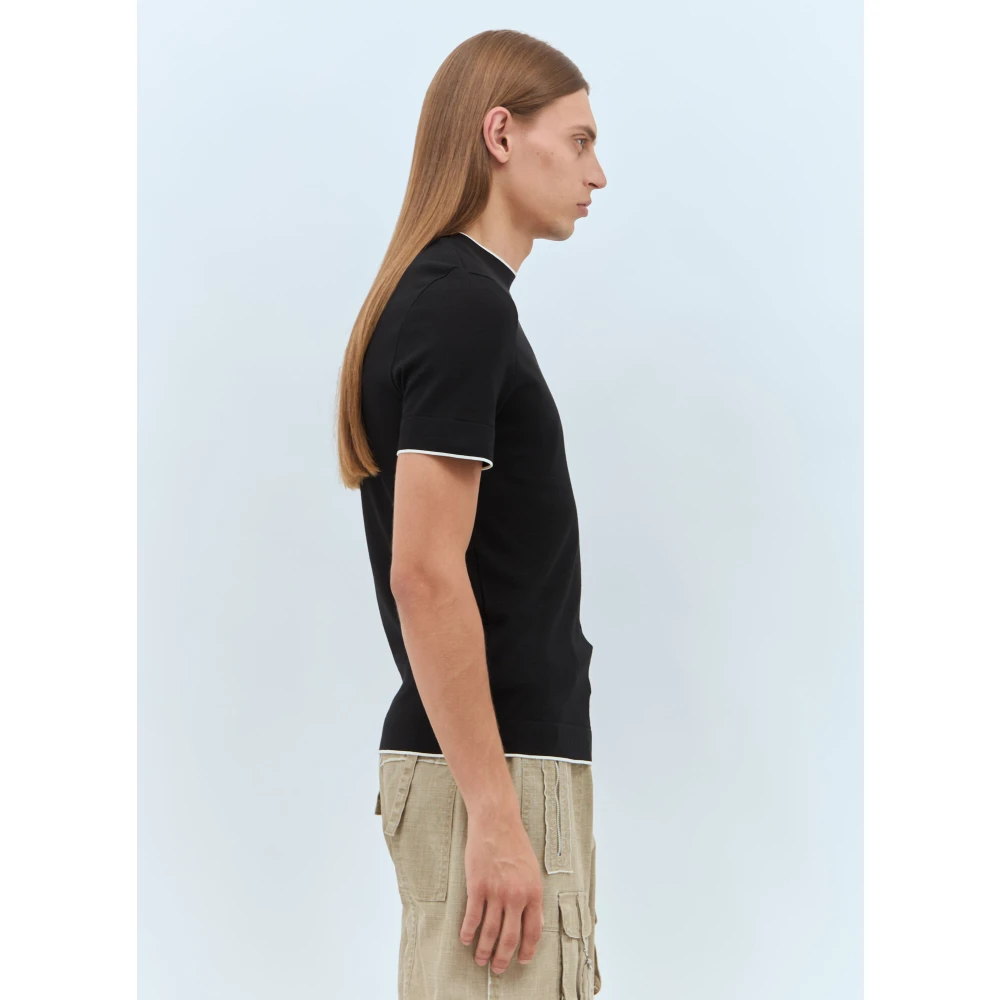 Jacquemus Gebreid Crewneck T-shirt met Strepen Black Heren