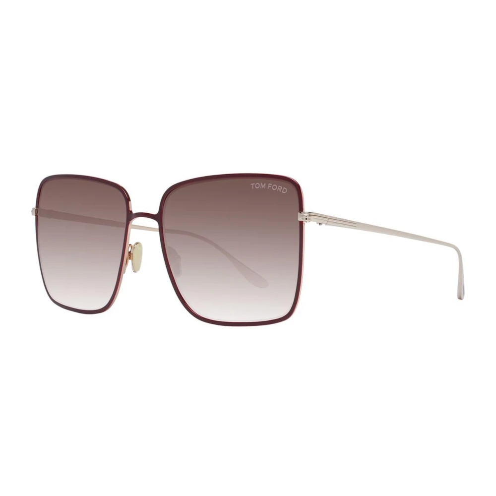 Tom Ford Burgundy Spegel Gradient Fyrkantiga Solglasögon Multicolor, Dam