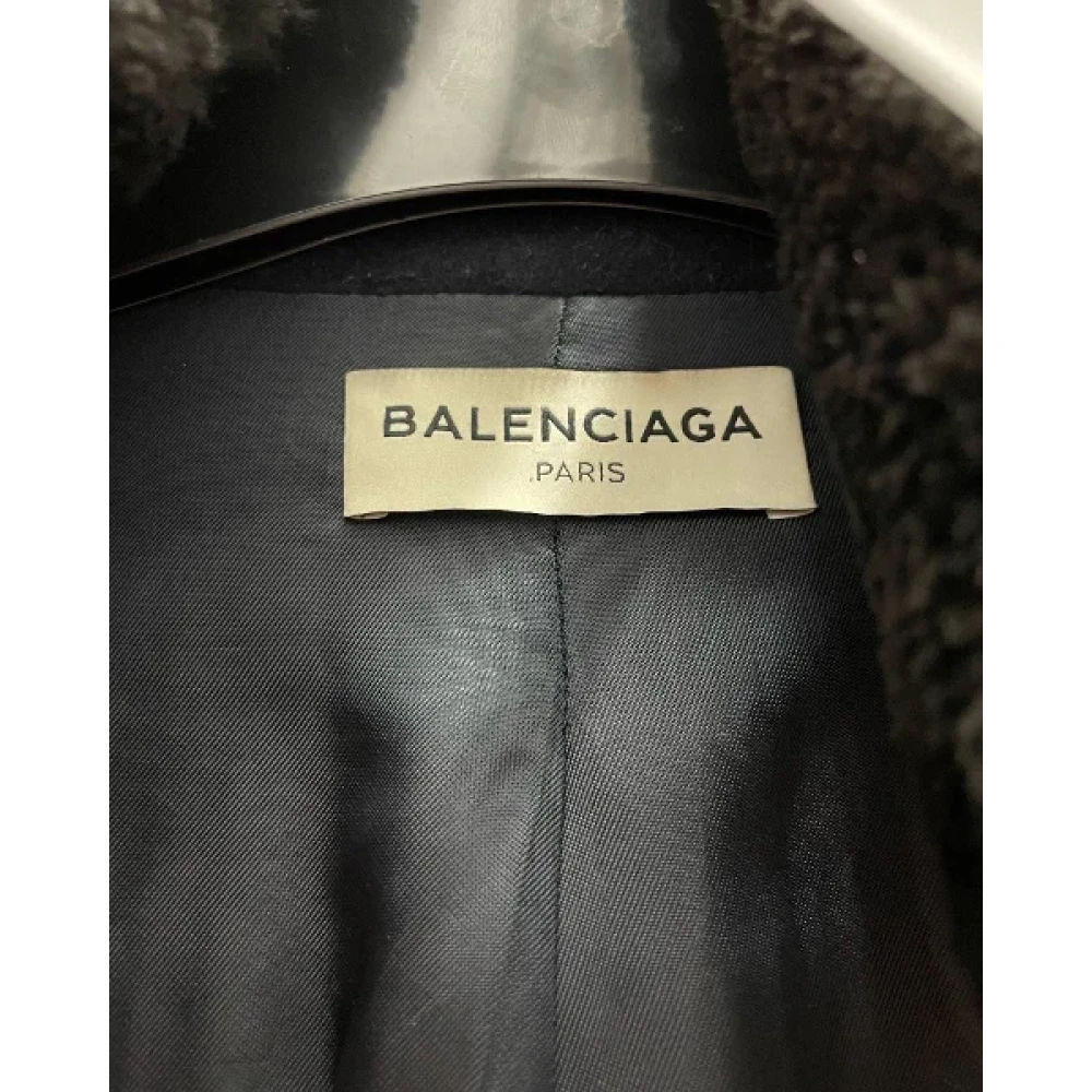 Balenciaga Vintage Pre-owned Wool outerwear Blue Dames