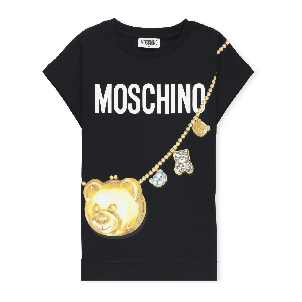 Moschino Flickors svart T-shirt med tryck Black, Flicka