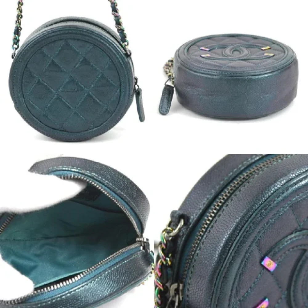 Chanel Vintage Pre-owned Leather shoulder-bags Green Dames