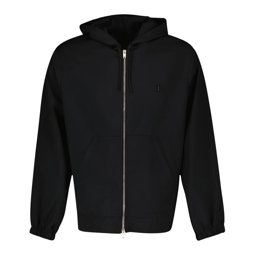 Givenchy Men's Black Zip-Throughs, S, Zippered 4G Sweatshirt