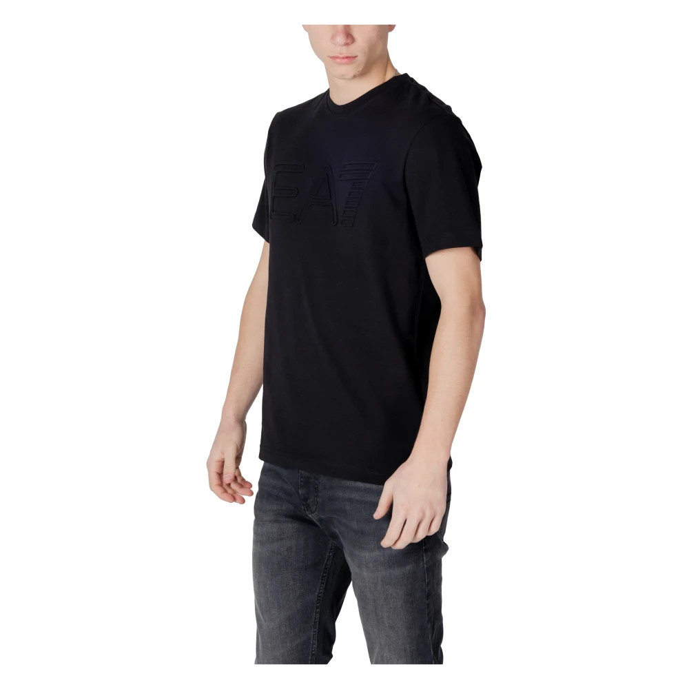 Emporio Armani EA7 Katoenen T-shirt korte mouwen lente zomer Black Heren