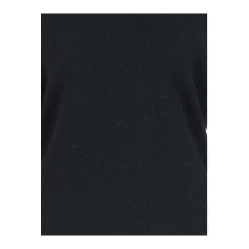 allude Zwarte Kasjmier V-hals Pullover Black Dames
