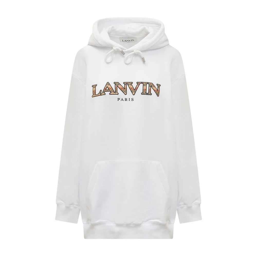 Lanvin Witte Katoenen Sweatshirt met Capuchon White Dames