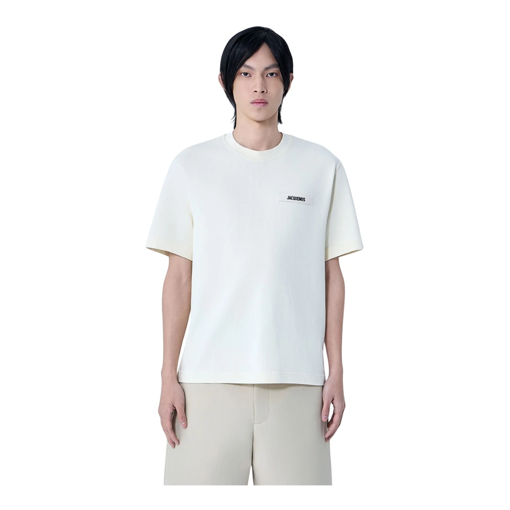 Jacquemus Men's Beige Le T-Shirt Gros Grain - T-Shirts - 2XL - Tops