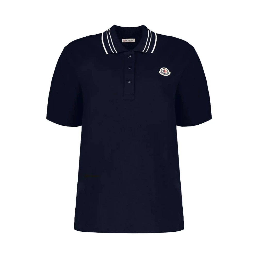 Moncler Relaxed Fit Polo T-Shirt Blue Dames