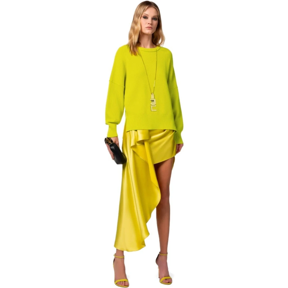Elisabetta Franchi Zuur Groene Crewneck Jumper Green Dames