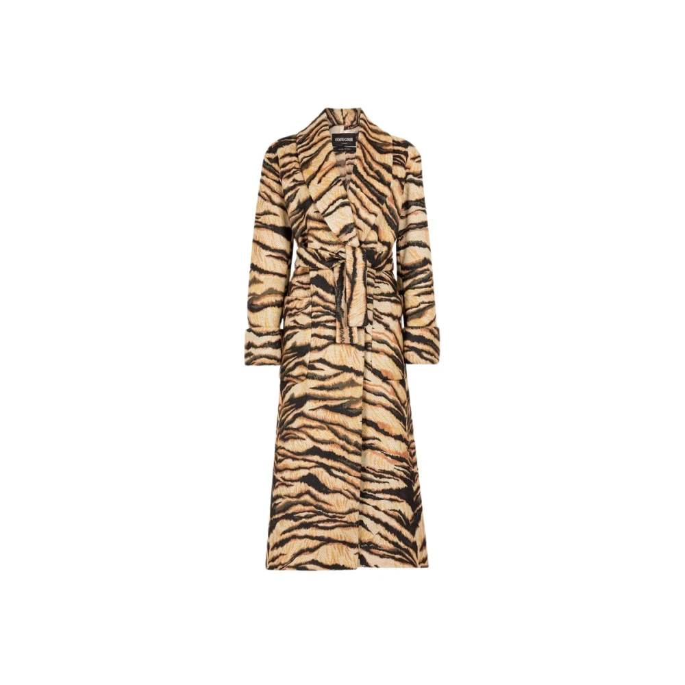 Roberto Cavalli Tijgerprint Omslagjas met Riem Brown Dames