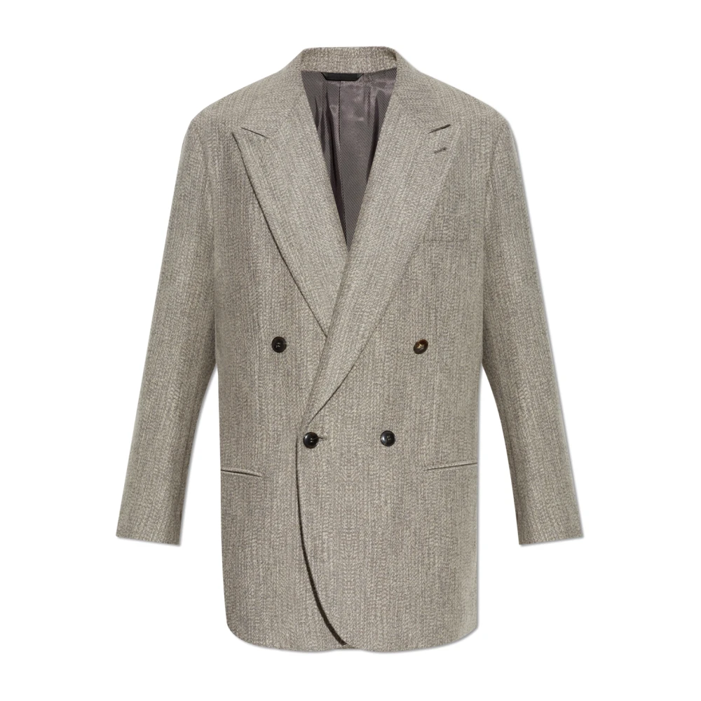Giorgio Armani Dubbelrijige blazer Gray Heren