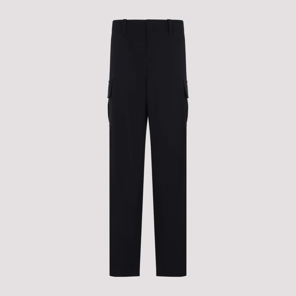 Bottega Veneta Blauwe Wollen Broek Verhoog Garderobe Blue Dames