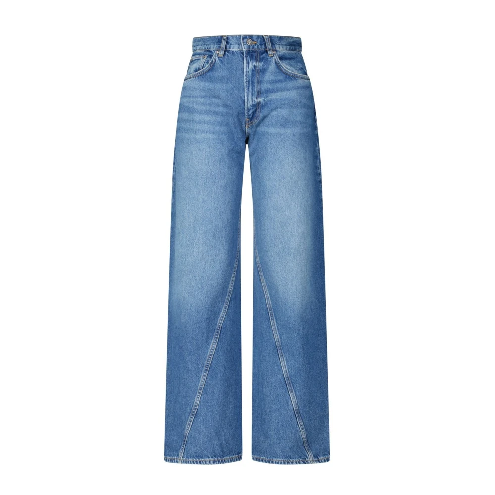 Anine Bing Wide-Leg Relaxed-Fit Jeans Blue Dames