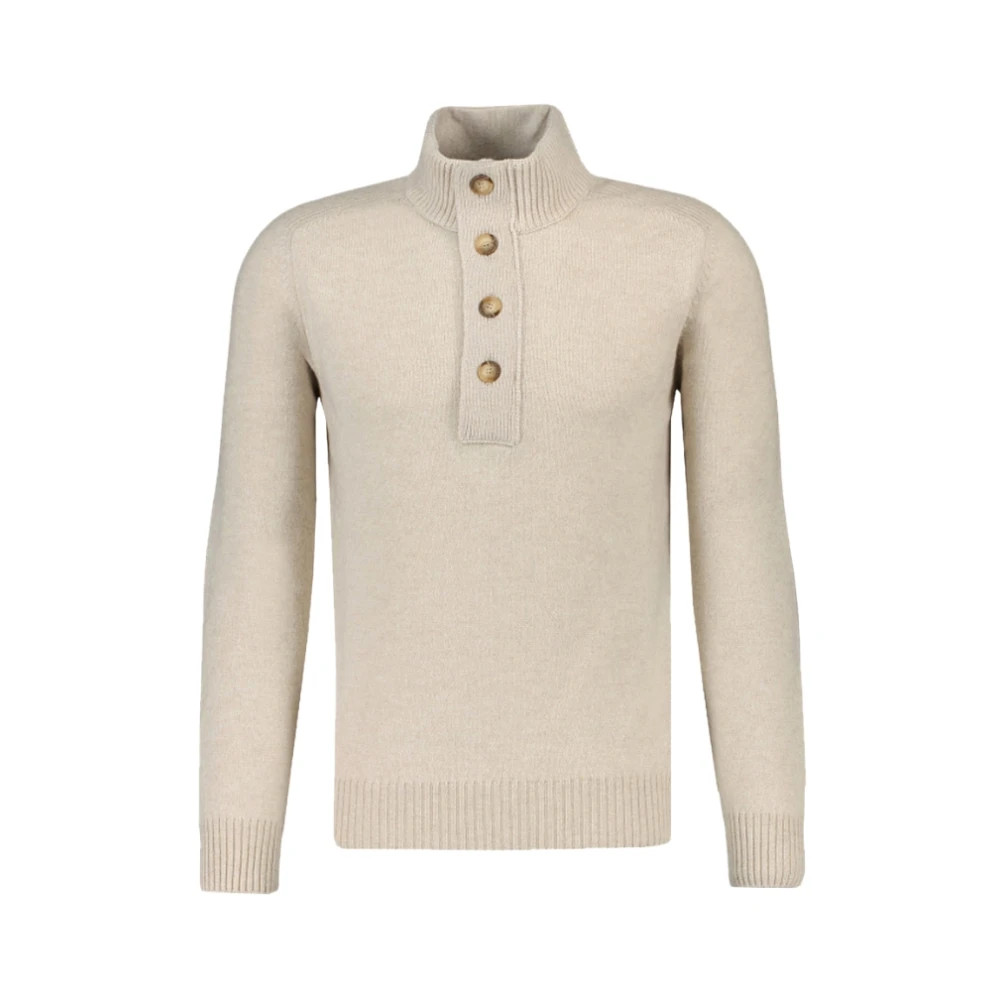 Gran Sasso Mock Bot Sweater Beige Heren
