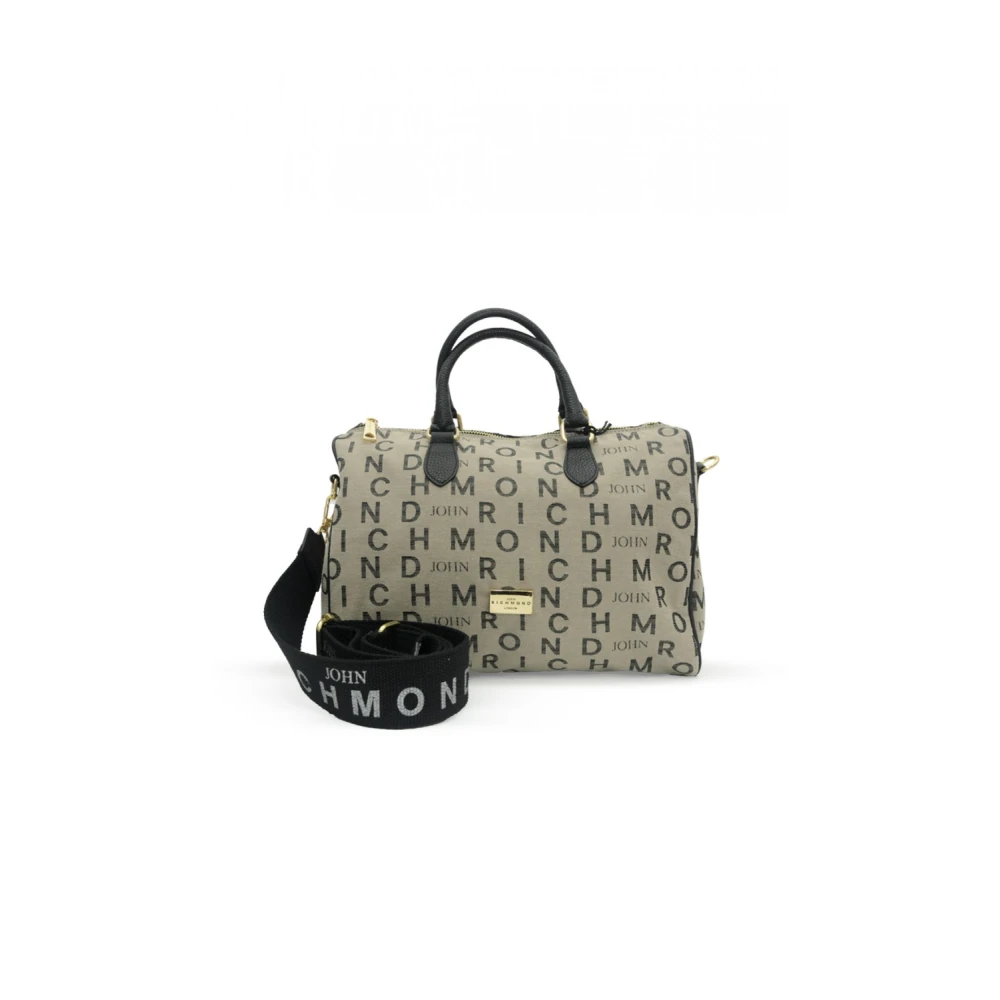 John Richmond Beige en zwarte leren handtas Beige Dames