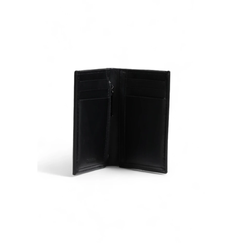 Calvin Klein Gladde Bifold Portemonnee met Muntvak Black Heren