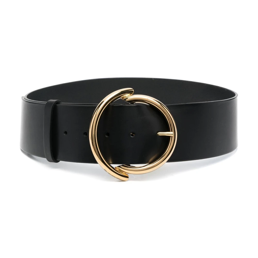 ETRO Zwarte leren riem met gouden gesp Black Dames