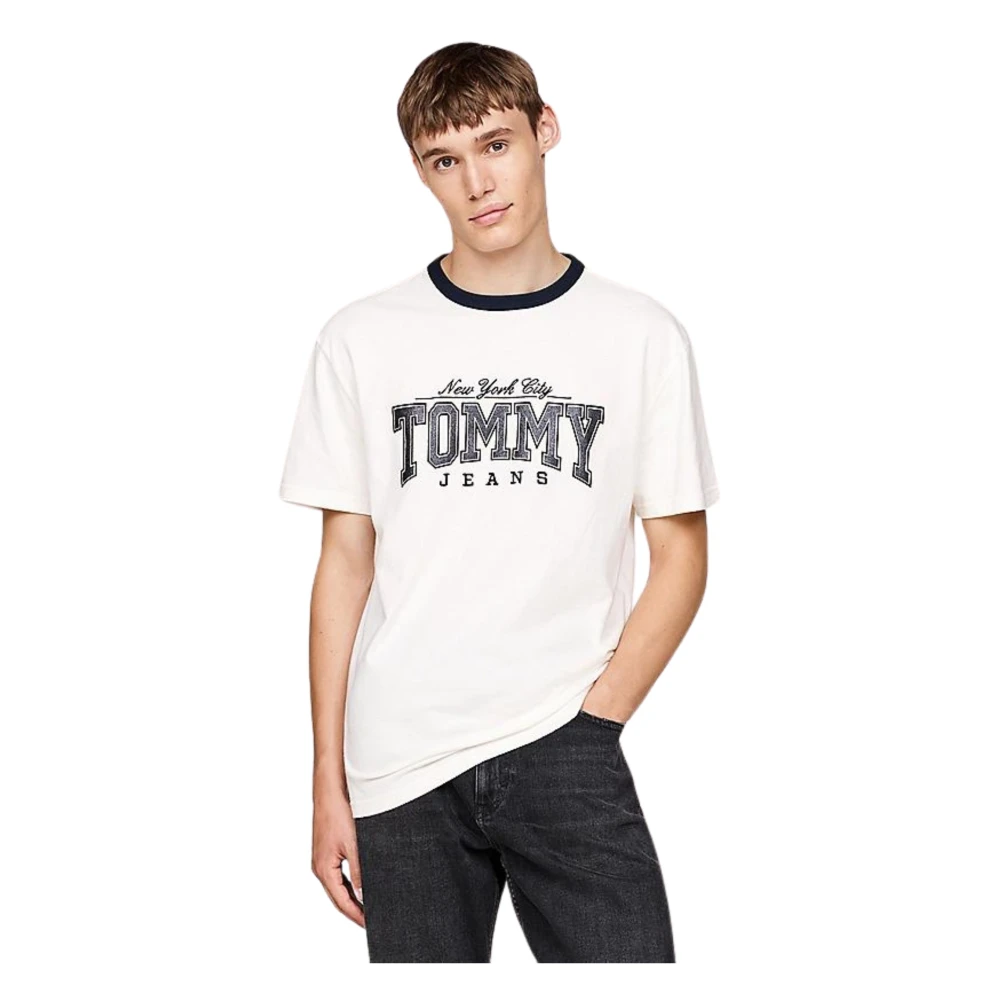 Tommy Hilfiger Witte T-shirt met metallic logo White Heren