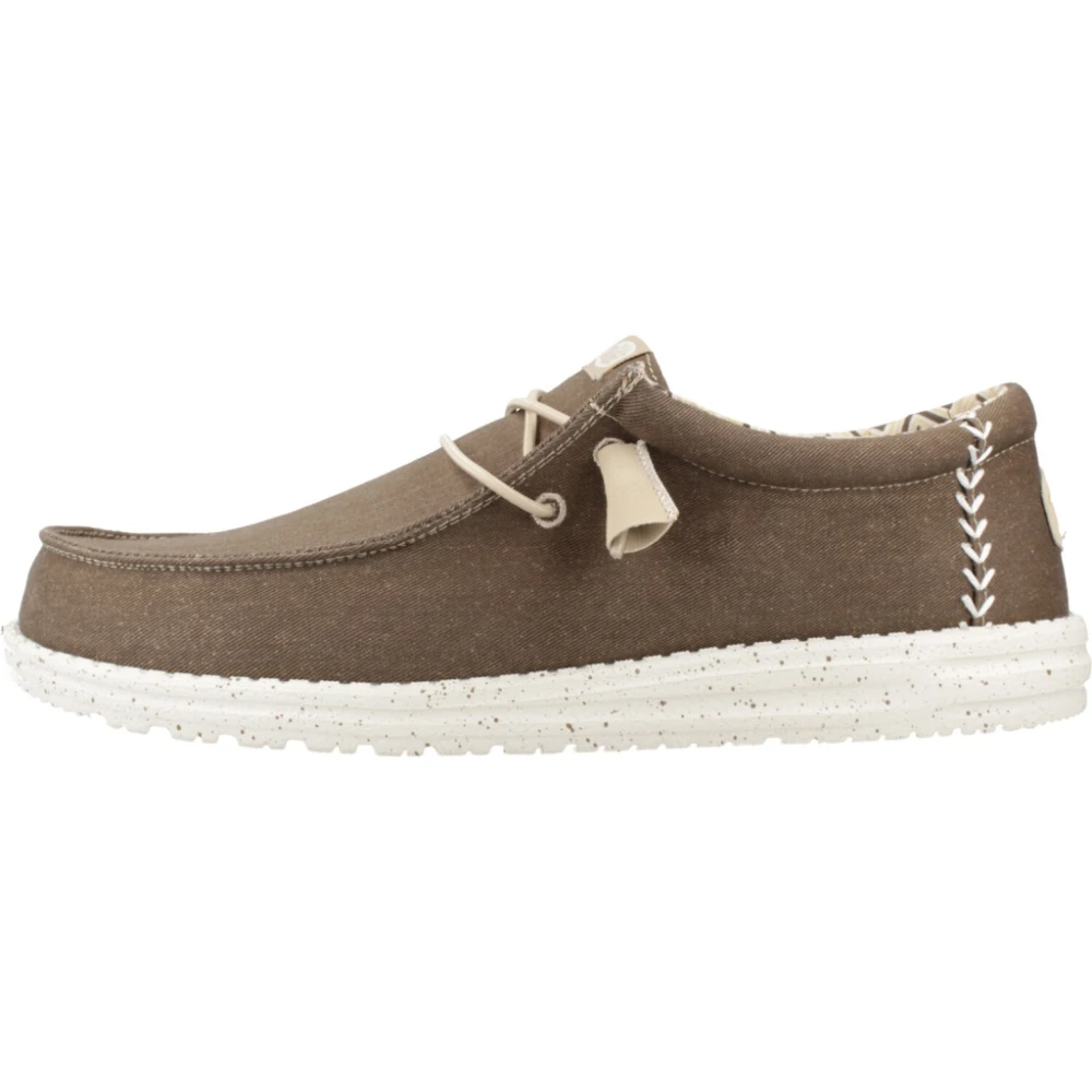 Hey Dude Men's Brown Wally Stretch Canvas - Laced Shoes - 6 Uk - Shoes