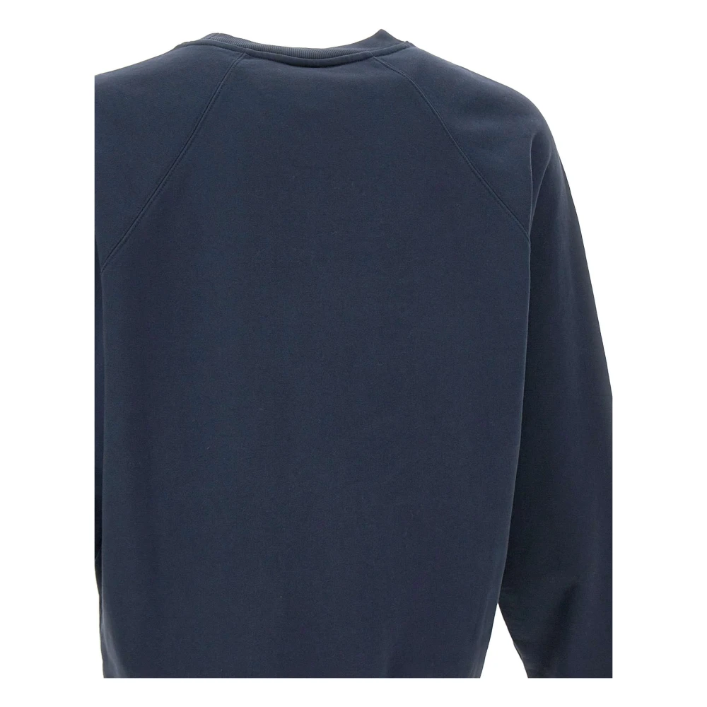 Maison Kitsuné Blauwe Katoenen Sweatshirt met Vos Logo Blue Heren