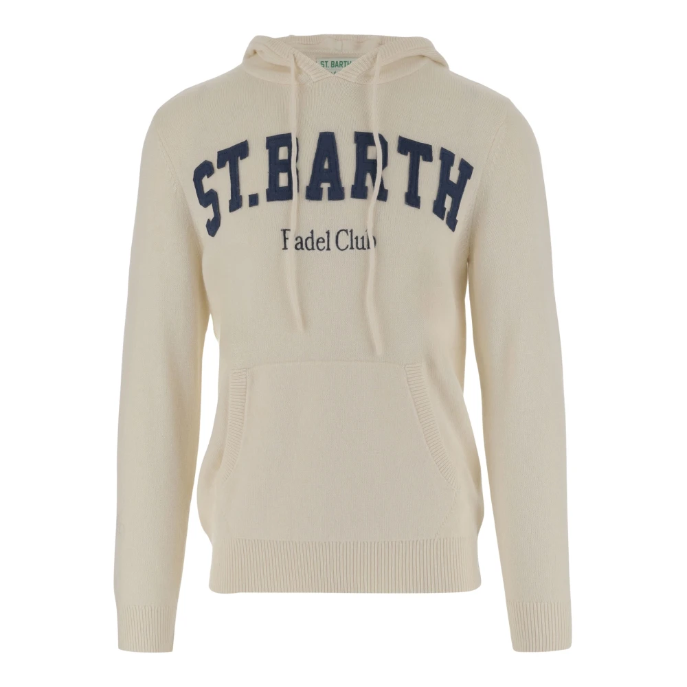 MC2 Saint Barth Wolmix Logo Gebreide Sweatshirt White Heren