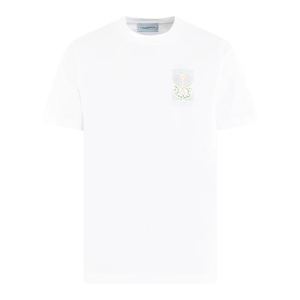 Casablanca Pastelle Printed Tennis Shirt White Heren