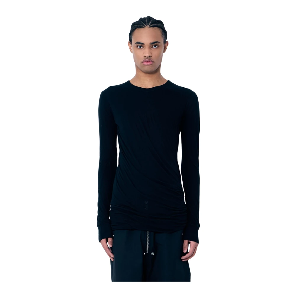 Rick Owens Gelaagde T-shirt met lange mouwen en ronde hals Black Heren